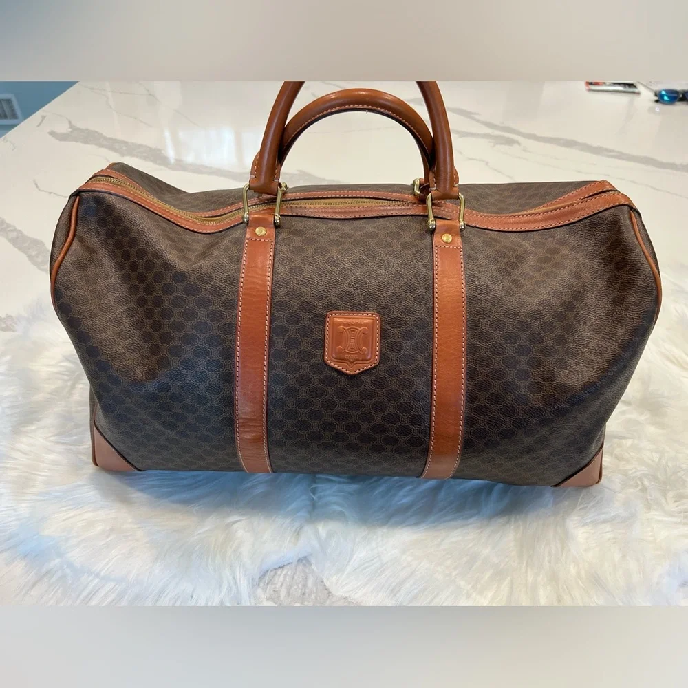 🔥Vintage Céline Macadam Travel Duffle – Pristine, Authenticated, Collector’s Gem - Picture 1 of 14